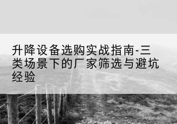 定安移动式升降机厂家推荐-升降设备选购实战指南-三类场景下的厂家筛选与避坑经验