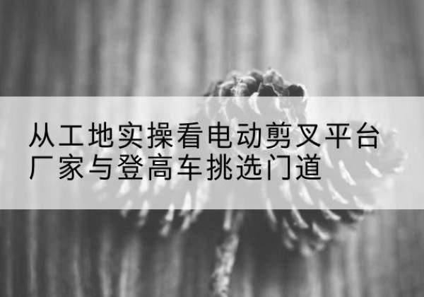 定安电动剪叉升降平台厂家-从工地实操看电动剪叉平台厂家与登高车挑选门道